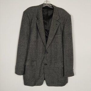Protocol Men's Blazer Size 42L Black White Tweed Wool Business Casual Old Money